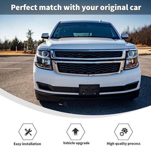Linskip لـ 2021+ Chevy Suburban/Tahoe Front Plate License Riced Bracket Kits المتوافقة مع 2021 2022 2023 2024 2025 Suburban/Tahoe in Saudi Arabia