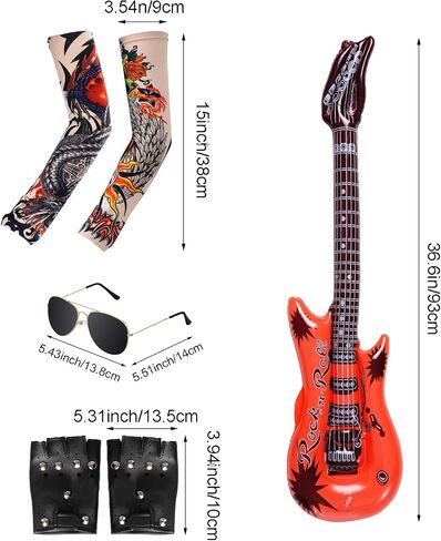 80s Punk Cosplay Party Accessories for Men Halloween Punk Accessories Rock Star Costumes for Woman Rock and Roll Costume Multi in Kuwait