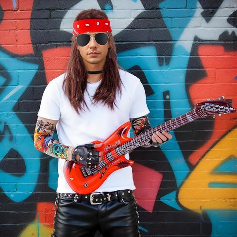 80s Punk Cosplay Party Accessories for Men Halloween Punk Accessories Rock Star Costumes for Woman Rock and Roll Costume Multi in Kuwait