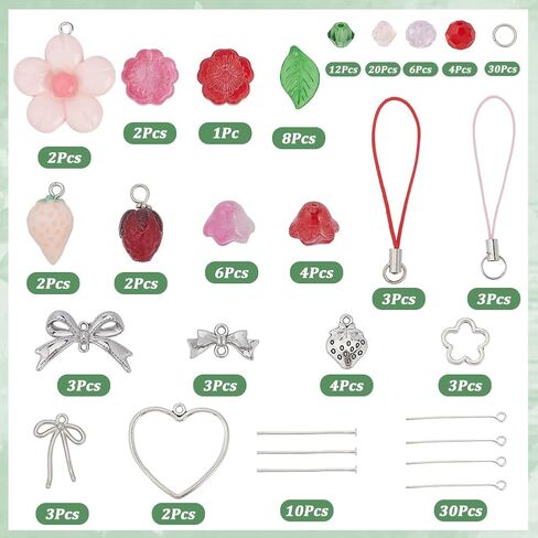 SUNNYCLUE 1 Box 6 Sets Phone Charms Kit Summer Hawaii Phone Charm Sea Ocean Animal Jellyfish Glass Beads Phone Keychain Charms Cell Phone Charms for Women Adults DIY Keychains Bag Camera Decor in Kuwait