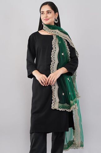 Scalloped Cutwork Net Dupatta, Lightweight and Sheer Shawl, Scarf, Wrap in Kuwait