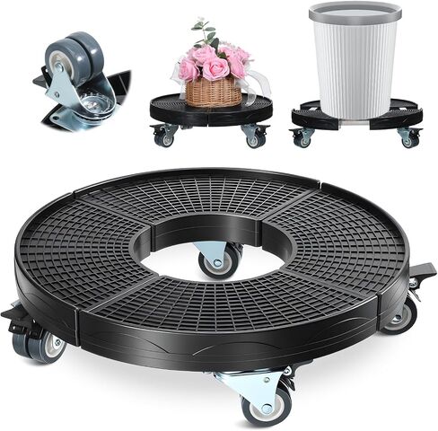 Trash Can Dolly Wheels, 15-19 Inch Adjustable Round Furniture Dolly, Heavy Duty Drum Dolly, Multi Functional Rolling Stand, Trash Can Wheels, Load Capacity 440 Ibs, Double Wheel Style in Saudi Arabia