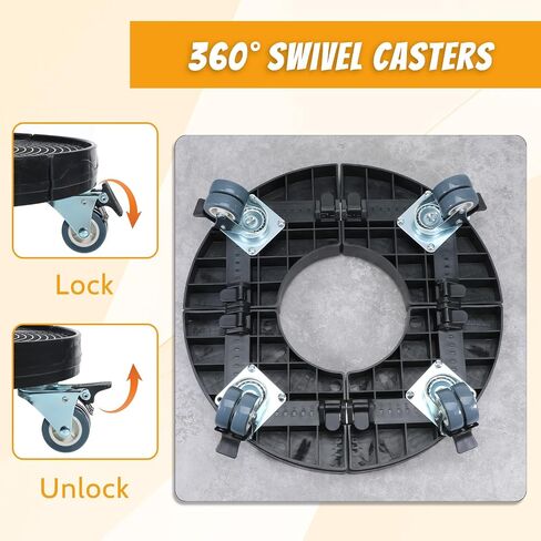 Trash Can Dolly Wheels, 15-19 Inch Adjustable Round Furniture Dolly, Heavy Duty Drum Dolly, Multi Functional Rolling Stand, Trash Can Wheels, Load Capacity 440 Ibs, Double Wheel Style in Saudi Arabia