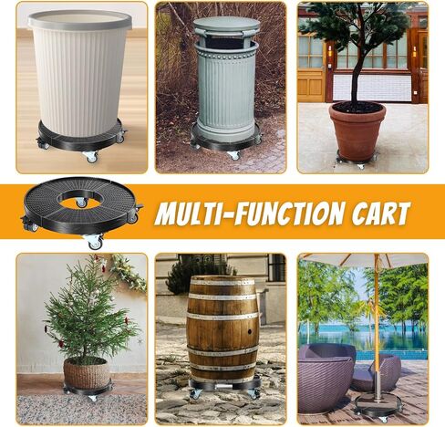 Trash Can Dolly Wheels, 15-19 Inch Adjustable Round Furniture Dolly, Heavy Duty Drum Dolly, Multi Functional Rolling Stand, Trash Can Wheels, Load Capacity 440 Ibs, Double Wheel Style in Saudi Arabia