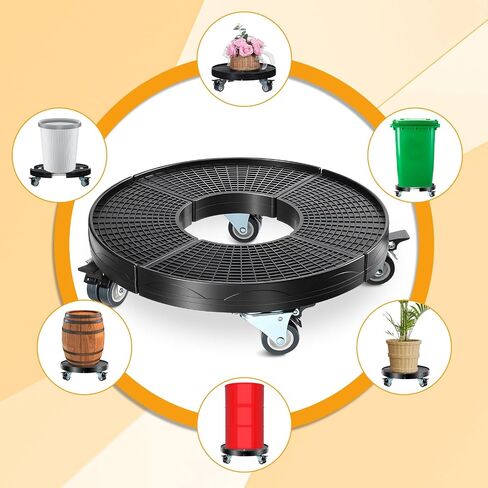 Trash Can Dolly Wheels, 15-19 Inch Adjustable Round Furniture Dolly, Heavy Duty Drum Dolly, Multi Functional Rolling Stand, Trash Can Wheels, Load Capacity 440 Ibs, Double Wheel Style in Saudi Arabia