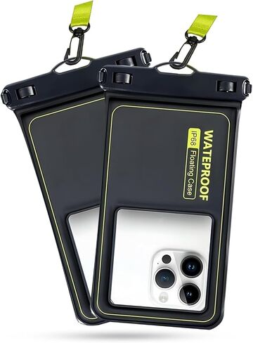 Marine IP68 Waterproof Phone Pouch, Floating Waterproof Phone Dry Bag Compatible with iPhone 15 Pro Max/ 14 Pro Max/ 13 Pro Max/ 12/ S24 Up to 7", Detachable Lanyard, 1 Pack- Green in Saudi Arabia