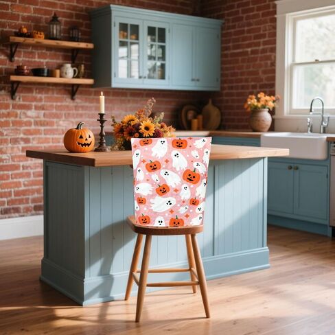 4Pcs Halloween Chair Back Covers Ghost Pumpkin Bat Dining Chair Slipcovers Removable Cute Seat Protector Covers for Home Kitchen in Saudi Arabia