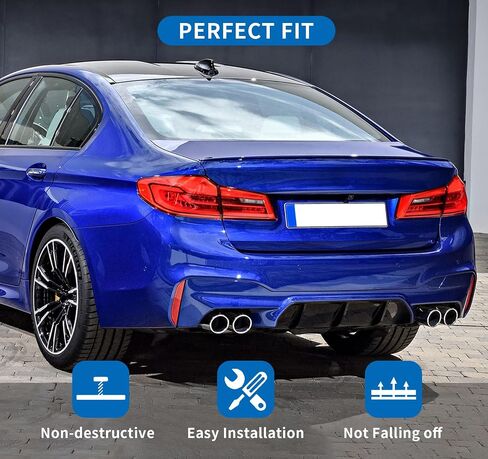 المفسد المفسد المفسد الخلفي المفسد متوافق مع BMW 5 Series F10 550i 528i 535i M5 535D 2011-2016 Trunk Tail الخلفي الغطاء ، أداء نمط ألياف الكربون - نمط PSM in Kuwait