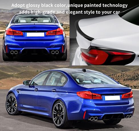 المفسد المفسد المفسد الخلفي المفسد متوافق مع BMW 5 Series F10 550i 528i 535i M5 535D 2011-2016 Trunk Tail الخلفي الغطاء ، أداء نمط ألياف الكربون - نمط PSM in Kuwait