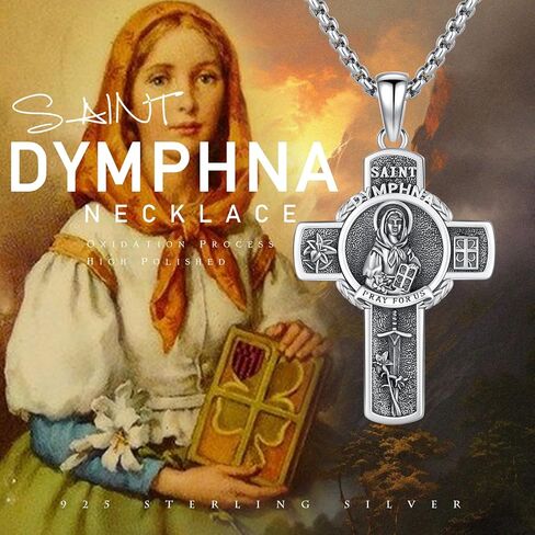 سانت غابرييل قلادة 925 الفضة الاسترليني رئيس الملائكة سانت غابرييل تميمة قلادة قلادة، تمثال القديس غابرييل القلائد مجوهرات للرجال مع 22 في سلسلة in Kuwait