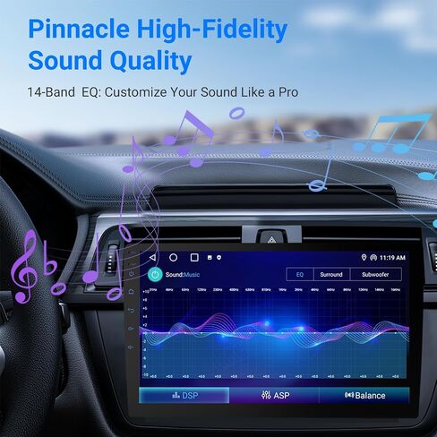 10.1 Inch HD Carplay Screen for Car with 720P Touchscreen, Double Din Car Stereo, 8-Core Processor, Backup Camera, 64GB Storage,GPS Navigation, USB Ports, Quick Reverse in Kuwait