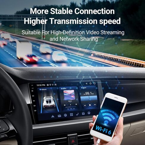 10.1 Inch HD Carplay Screen for Car with 720P Touchscreen, Double Din Car Stereo, 8-Core Processor, Backup Camera, 64GB Storage,GPS Navigation, USB Ports, Quick Reverse in Kuwait