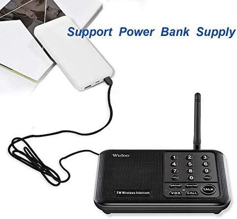 Wuloo Intercoms Wireless for Home 5280 Feet Range 10 Channel 3 Code, Wireless Intercom System for Home House Business Office, Room to Room Intercom, Home Communication System (6 Packs, Black) in Saudi Arabia