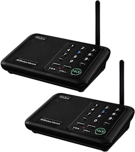 Wuloo Intercoms Wireless for Home 5280 Feet Range 10 Channel 3 Code, Wireless Intercom System for Home House Business Office, Room to Room Intercom, Home Communication System (6 Packs, Black) in Saudi Arabia
