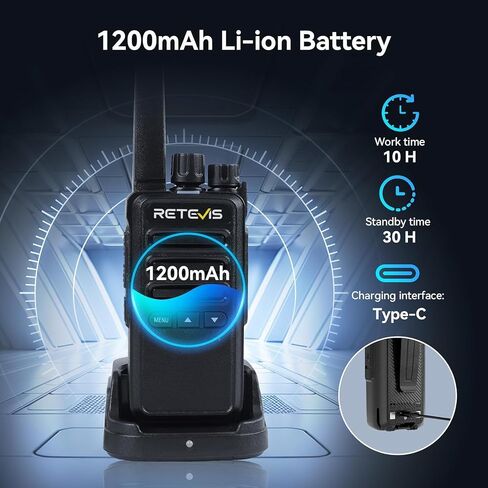 RETEVIS RT68B Walkie Talkies للبالغين بعيدة المدى ، مع 10 شاحن متعدد الطرق ، شحن Securer أسهل ، قابلة للشحن أجهزة الراديو ثنائية الاتجاه لمستودع صناعة المدارس (10 عبوات) in Kuwait