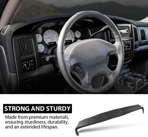 LQI Dashboard Cover, Compatible with Dodge Ram 1500 2002-2005/Dodge Ram 2500 3500 2003-2005, Dash Bezel Panel, Gray in Saudi Arabia
