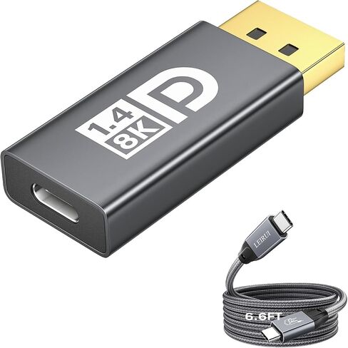 8K@60Hz USB C to DisplayPort 1.4 Adapter,Bidirectional Type C to Display Port Adapter,Thunderbolt 3/4 to DP Converter, Compatible with MacBook,Phone 16/15,iPad Pro,Samsung,Galaxy,Lenovo/HP/Dell/ASUS in Kuwait