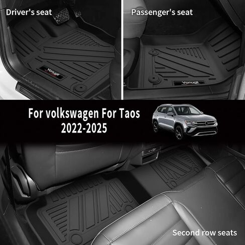 Custom for 2018-2024 2025 Volkswagen Atlas Cross Sport Floor Mats Trunk Cargo Liner and Rear Seat Backrest Mat All Weather TPE Protection Mat Accessories (only for VW Atlas Cross Sport 5 Seats) in Kuwait
