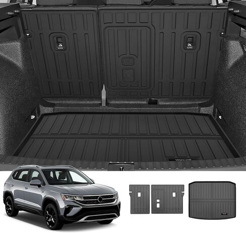 Custom for 2018-2024 2025 Volkswagen Atlas Cross Sport Floor Mats Trunk Cargo Liner and Rear Seat Backrest Mat All Weather TPE Protection Mat Accessories (only for VW Atlas Cross Sport 5 Seats) in Kuwait