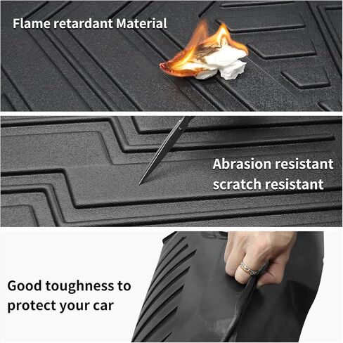 Custom for 2018-2024 2025 Volkswagen Atlas Cross Sport Floor Mats Trunk Cargo Liner and Rear Seat Backrest Mat All Weather TPE Protection Mat Accessories (only for VW Atlas Cross Sport 5 Seats) in Kuwait