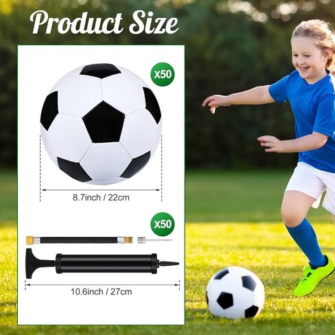Leyndo 24 Pcs Operation Christmas Shoebox Gifts Include Deflated Size 5 Soccer Balls with Pumps in Bulk with Needles for Child Youth Kids Adults Christmas Charity Training Practice Game Play Gifts in Kuwait