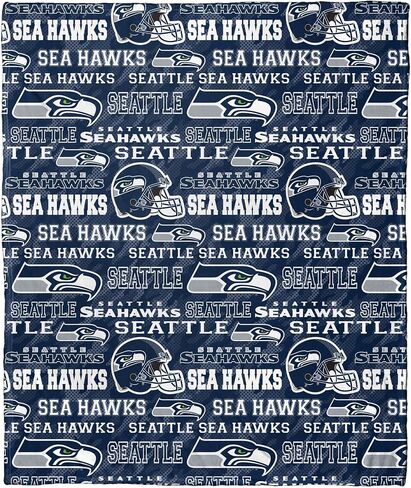 NORTHWEST NFL وسادة جيب مموهة منومة مقاس 14 × 14 ومجموعة بطانية رمي مقاس 40 × 50، سياتل سي هوكس، ألوان الفريق in Saudi Arabia