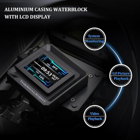 Thermalright FW360 SE ARGB White CPU AIO Cooler,PC 360 Specification Water Cooler System,IPS LCD Screen with 320 * 240 Resolution,for AM5,Intel LGA1700/1851,CPU Comes with 2-inch LCD Display in Kuwait