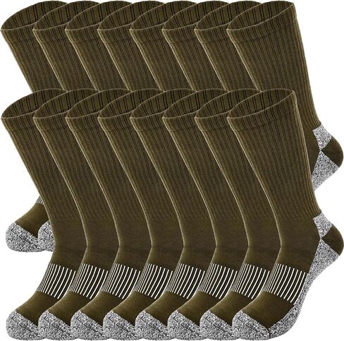 8 Pairs Men's Army Green Socks Military Boot Sock for Soldiers Firefighters Police Outdoor Sports Hiking in Kuwait