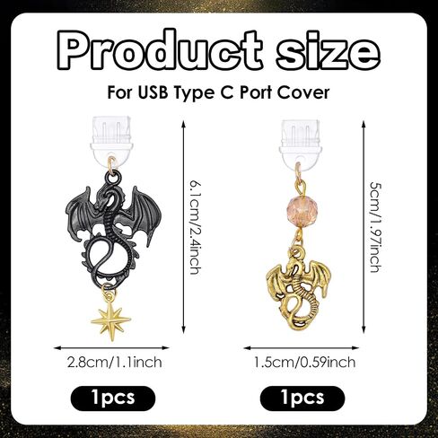 Star Moon Dust Plug Charms - 2 Pack Mystical Aesthetics Pendants Compatible with Kindle, Type C/USB C Phone Charm Charging Port Protector and E-Reader Accessory Gifts in Kuwait