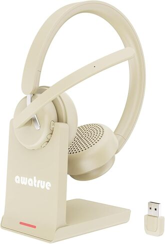 Wireless Headset with Mic for Work, Bluetooth 5.3 Headset with AI Noise Cancelling Microphone & Call Reminder, Wireless Headphone with Voice Assistant for PC/Computer/Remote Work/Call Center/Zoom in Saudi Arabia