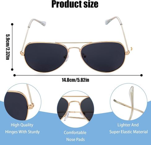 Classic Aviator Sunglasses Polarized Protection Mirrored Shades for Men & Women Vintage Style UV Protection Silver Frame in Saudi Arabia