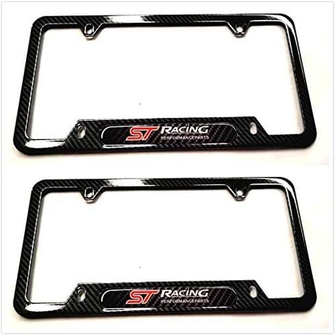 ميسبورت ألياف الكربون من الفولاذ المقاوم للصدأ ST ST Racing Performance Sport Plate Riced Prames Holder W/Screw Caps for Ford St (1 CB) in Kuwait