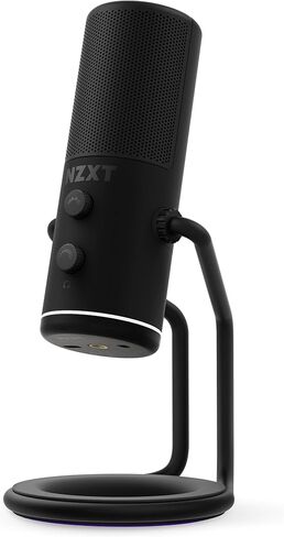 NZXT Capsule Elite - Premium USB Condenser Microphone for Gaming, Streaming, Podcasting, and Recording - Studio-Quality Sound - Multi-Position Design - DTS Software - RGB Lighting - Black in Kuwait