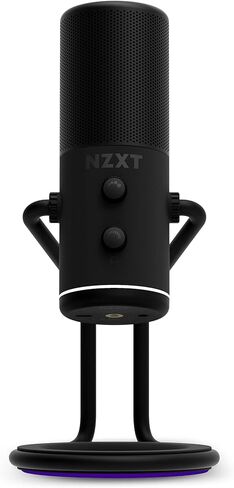 NZXT Capsule Elite - Premium USB Condenser Microphone for Gaming, Streaming, Podcasting, and Recording - Studio-Quality Sound - Multi-Position Design - DTS Software - RGB Lighting - Black in Kuwait