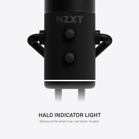 NZXT Capsule Elite - Premium USB Condenser Microphone for Gaming, Streaming, Podcasting, and Recording - Studio-Quality Sound - Multi-Position Design - DTS Software - RGB Lighting - Black in Kuwait