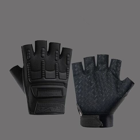 2 PCS Tactical Gloves for Men,Half Finger Gloves with Hard Shell Knuckle Protection & Excellent Grip, Climbing Protective Gloves for Army Enthusiast, Rock Climbing, Adventure, Crossfit(Black+Green) in Saudi Arabia