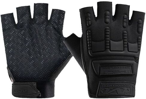2 PCS Tactical Gloves for Men,Half Finger Gloves with Hard Shell Knuckle Protection & Excellent Grip, Climbing Protective Gloves for Army Enthusiast, Rock Climbing, Adventure, Crossfit(Black+Green) in Saudi Arabia