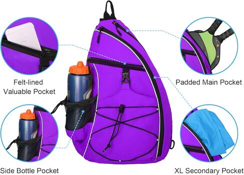 WOLT Pickleball Bag,Crossbody Sling Bags for Women Men,Pickleball Backpack with Fence Hook for Tennis, Racketball in Kuwait