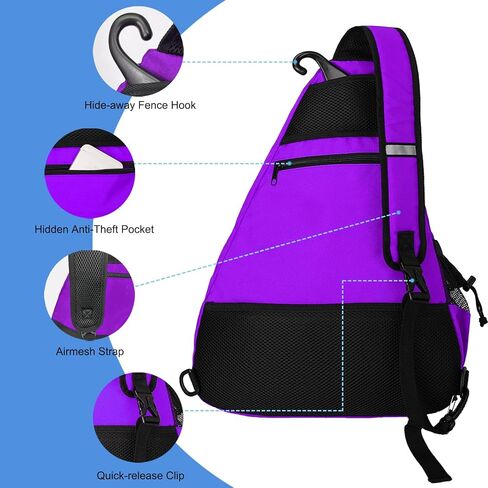 WOLT Pickleball Bag,Crossbody Sling Bags for Women Men,Pickleball Backpack with Fence Hook for Tennis, Racketball in Kuwait