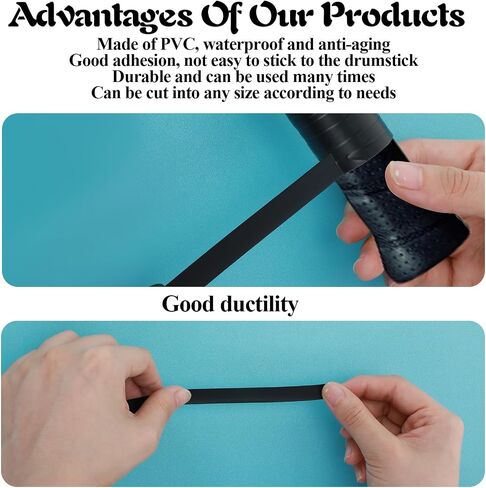 Xindojuz 3 PCS Tennis Racquet Grip Tape, 0.39 Inch × 11 Yards PVC Grip Finishing Tape Tennis-Racket Wrap Grips Tapes Vinyl Accessories Sticky Seal for Tennis Badminton (Black) in Saudi Arabia