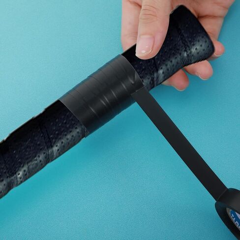 Xindojuz 3 PCS Tennis Racquet Grip Tape, 0.39 Inch × 11 Yards PVC Grip Finishing Tape Tennis-Racket Wrap Grips Tapes Vinyl Accessories Sticky Seal for Tennis Badminton (Black) in Saudi Arabia