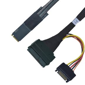 PCIe 4.0 M.2 to U.2 Adapter, M.2 to SFF-8639 U.2 NVMe SSD Cable with 15Pin Power, 1.6ft (50cm) in Kuwait