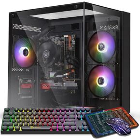 Gaming PC Desktop Computer,Intel Core i7 Desktop,Operating at A Frequency of 3.4-3.9 GHz,RX590 Graphics Card with 8GB GDDR5 Video Memory,16GB RAM, 1TB NVME SSD,WiFi 5.0,RGB Fan x4 in Kuwait