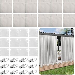 12 Pack Outdoor Curtain Weight Bags, Patio Curtain Sandbag with Sealed Bags and Clips, Reusable Drapery Weighted Bags for Home Outdoor Pergola Gazebo Front Porch (Beige) in Saudi Arabia