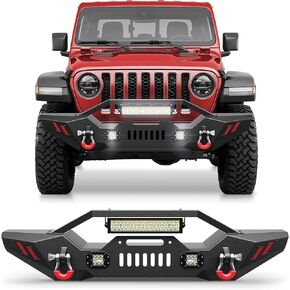 Rear Bumper Compatible with Jeep Gladiator JT 2020 2021 2022 2023 2024 2025, Textured Black Pickup Truck Bumper for 2020-2025 Gladiator JT, with Step Plate, Lights, Sensor Holes and D-rings in Kuwait