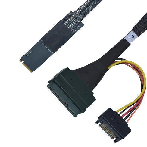 PCIe 4.0 M.2 to U.2 Adapter, M.2 to SFF-8639 U.2 NVMe SSD Cable with 15Pin Power, 1.6ft (50cm) in Kuwait