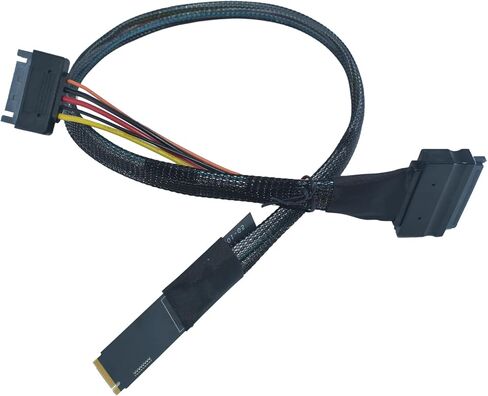 PCIe 4.0 M.2 to U.2 Adapter, M.2 to SFF-8639 U.2 NVMe SSD Cable with 15Pin Power, 1.6ft (50cm) in Kuwait