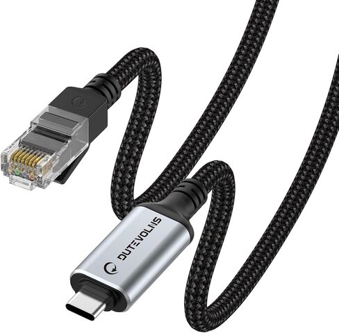 USB A إلى Ethernet Cable 10 FT ، اكتب A إلى RJ45 NYLON SLOT ، GIGABIT متصل مباشرة ، متوافق مع الكمبيوتر المحمول ، كمبيوتر سطح المكتب ، التبديل ، مربع التلفزيون in Kuwait