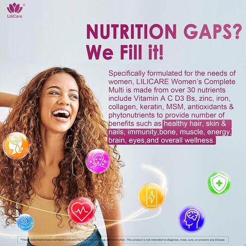 Womens Multivitamin Gummy (Made in USA) With Iron Biotin 2500mcg, Collagen, Daily Vitamins A C D Folate, B Complex, Methylated Multivitamin for Women Support Energy, Beauty, Immune, Sugar Free, 60 Cts in Saudi Arabia