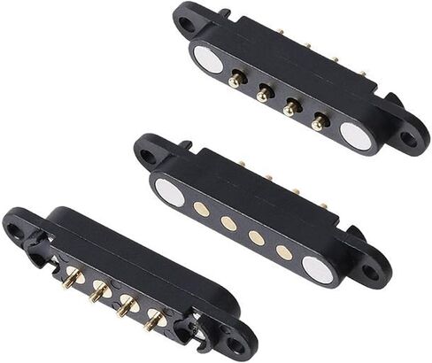 2 Pair Magnetic Pogopin Connector, 2/3/4/5P 2A, Male/Female, 2.54 MM Through Holes, Spring Loaded, DC Power Socket, Charge Probe Connector (3Pin-A) in Kuwait
